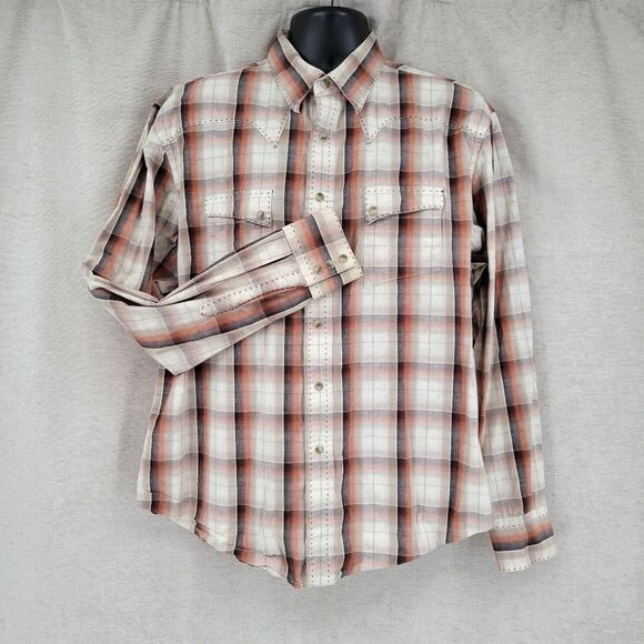 Wrangler Men's Vintage Western Pearl Snap Shirt - Picture 1 of 10